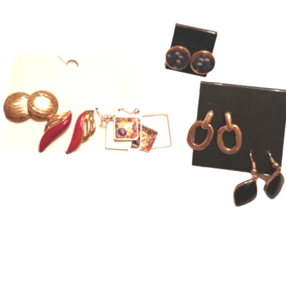 Lot of 6 vintage fashion fun earrings
